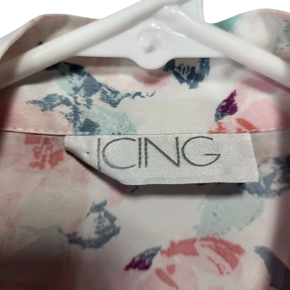 Icing Floral Belted Kimono Robe Size Small/Medium - Picture 2 of 11